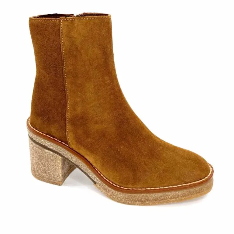 Alpe Bottines à Talon 2626 Baby Daim Cuero Camel Shop
