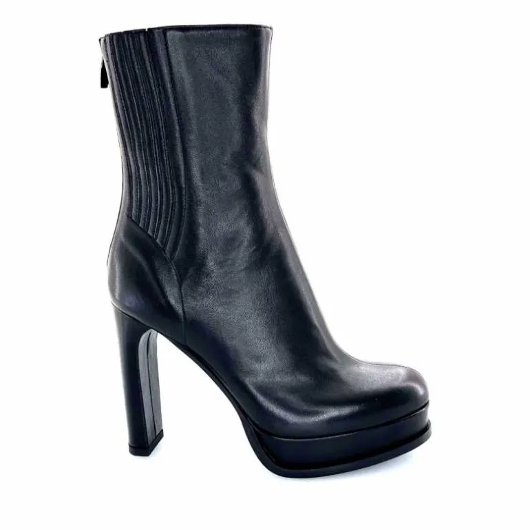 chantal Bottines à Talon 2145 Cuir Noir Shop