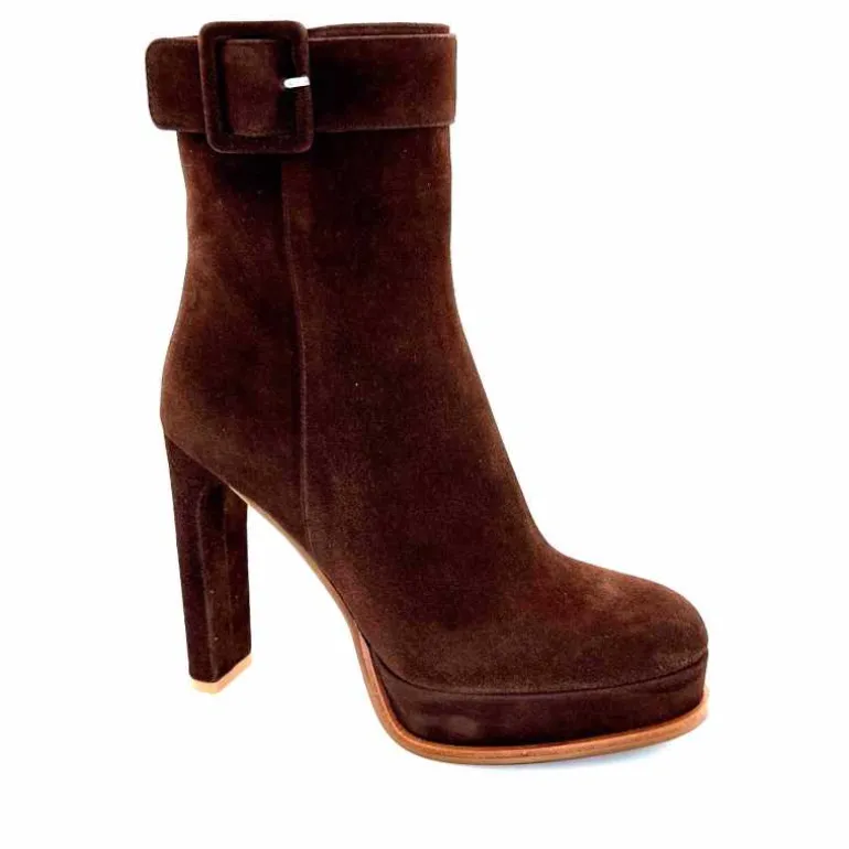 chantal Bottines à Talon 2475 Daim Chocolat Marron Cheap