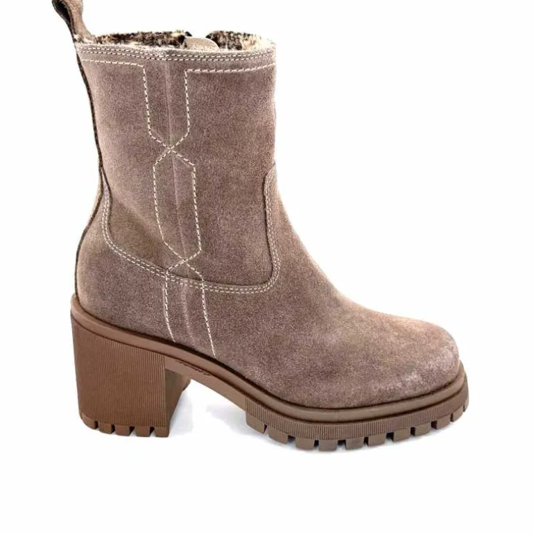 Ivoire0235a Bottines à Talon Fourrées Ivoire 28117 Daim Gris GrisFoncé Clearance