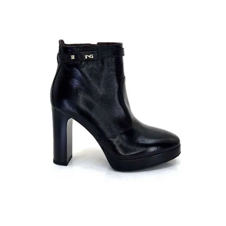 Nero Giardini Bottines à Talon Haut Néro Giardini 1308722 De 100 Cuir Noir Hot