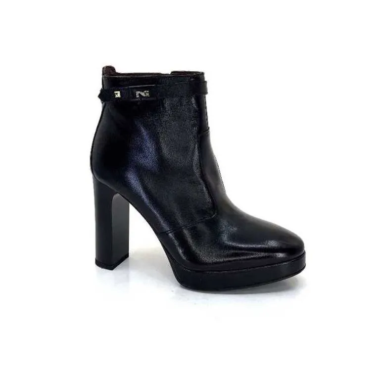 Nero Giardini Bottines à Talon Haut Néro Giardini 1308722 De 100 Cuir Noir Hot