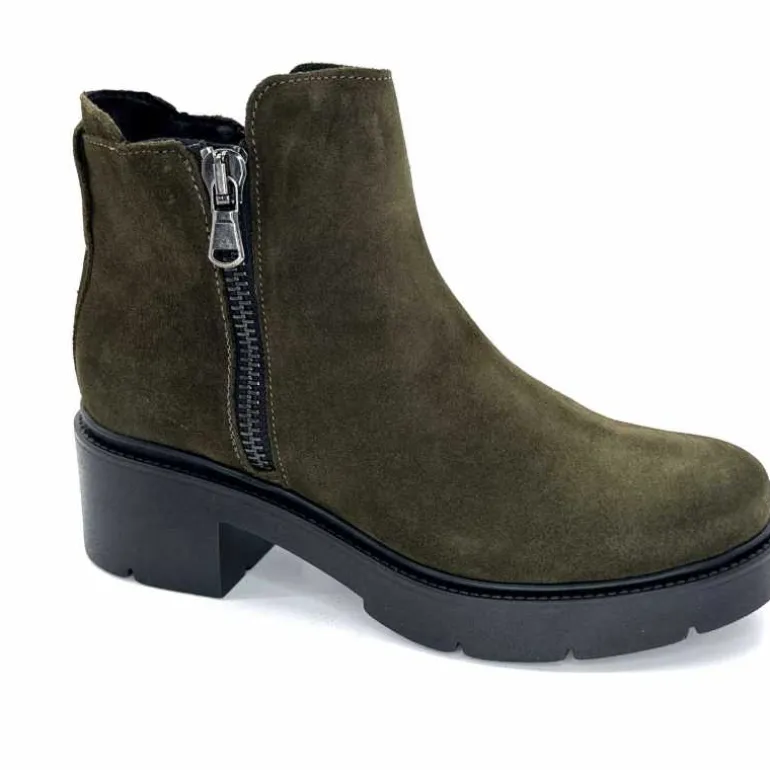 Ivoire0351a Bottines à Talon Ivoire 4621113 Daim Olive Vert Clearance