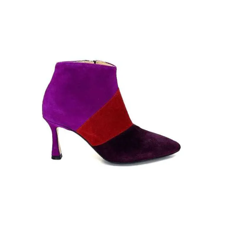 l'arianna Bottines à Talon Tr1672 Daim Prune Rouge Fushia Flash Sale