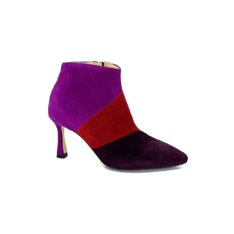 l'arianna Bottines à Talon Tr1672 Daim Prune Rouge Fushia Flash Sale