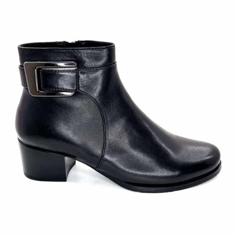 Regarde Le Ciel Bottines à Talon Jolene 27 Cuir Noir Best Sale