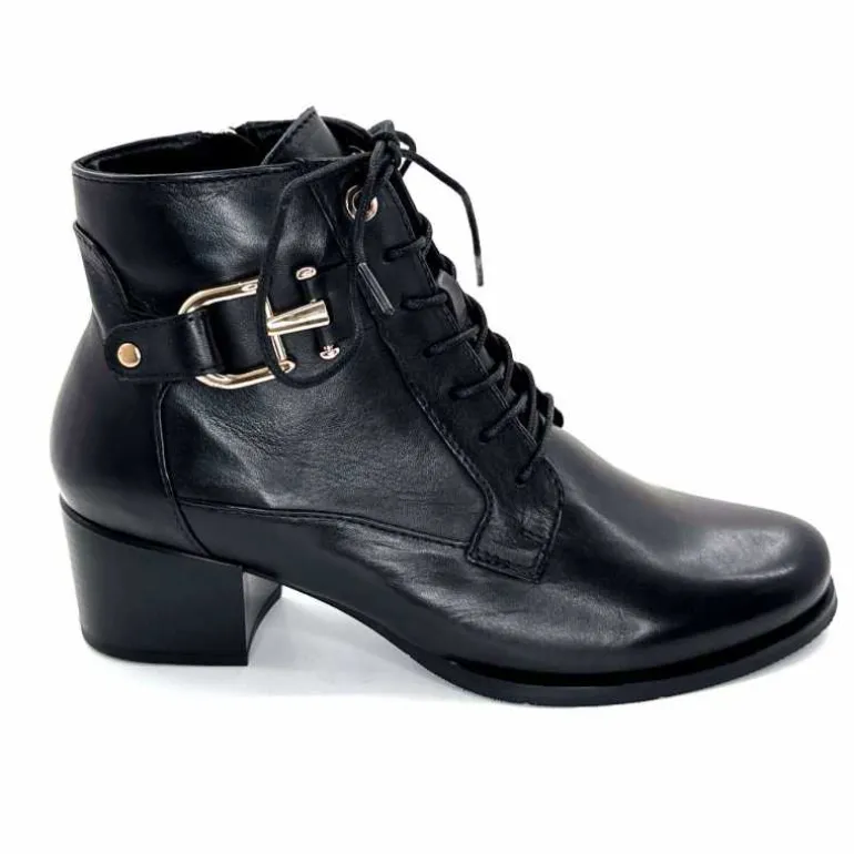 Regarde Le Ciel Bottines à Talon Jolene 25 Cuir Noir Cheap