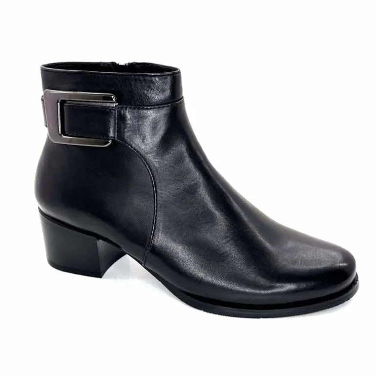 Regarde Le Ciel Bottines à Talon Jolene 27 Cuir Noir Best Sale