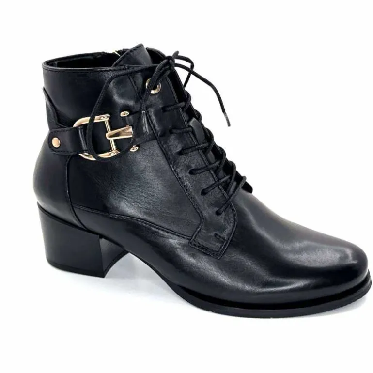 Regarde Le Ciel Bottines à Talon Jolene 25 Cuir Noir Cheap