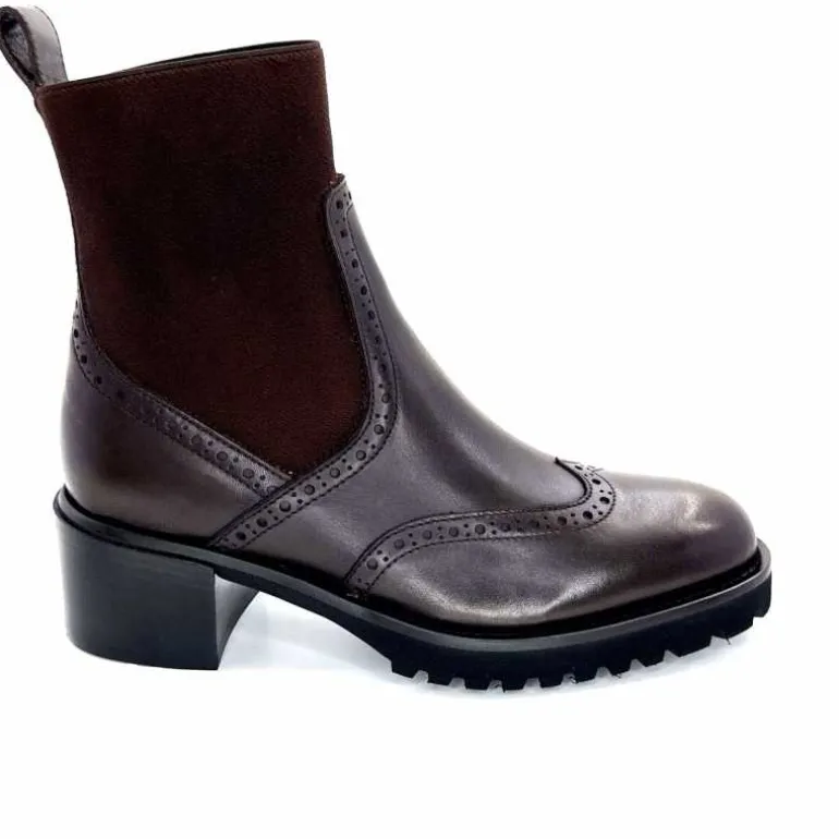 Triver Flight Bottines à Talon 773 03 Cuir Marron Sale