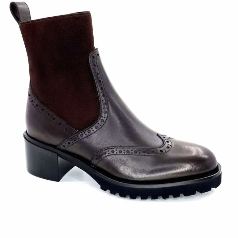 Triver Flight Bottines à Talon 773 03 Cuir Marron Sale