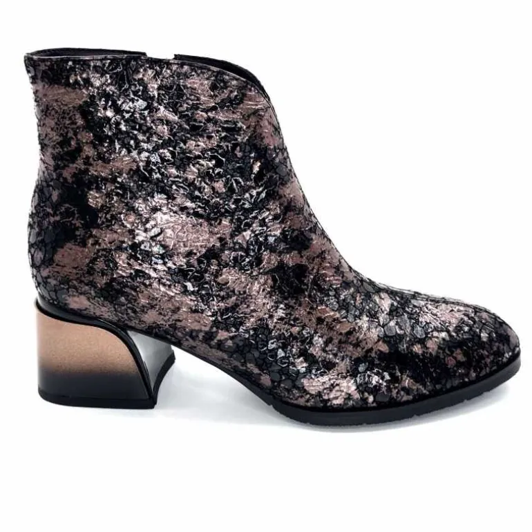 Elue Par Nous Bottines à Talons Métamorfose Sage Écailles Noir Bronze BronzeNoir Best