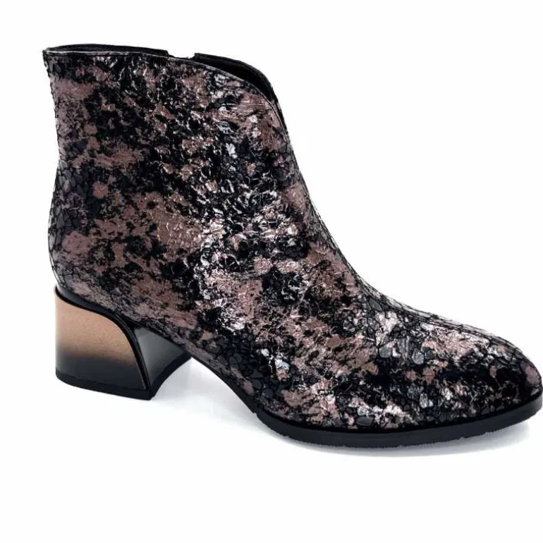 Elue Par Nous Bottines à Talons Métamorfose Sage Écailles Noir Bronze BronzeNoir Best