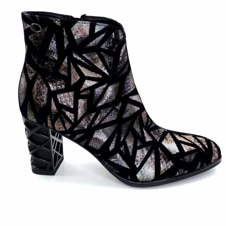 Elue Par Nous Bottines à Talons Métamorphose Saboteuse Textile NoirBrillant Multicolore MulticoloreNoir Cheap