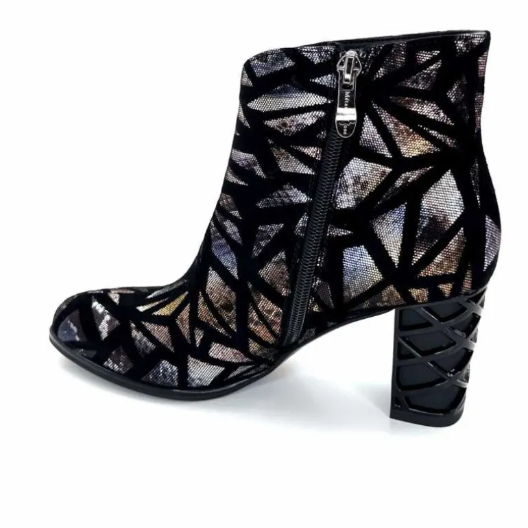 Elue Par Nous Bottines à Talons Métamorphose Saboteuse Textile NoirBrillant Multicolore MulticoloreNoir Cheap