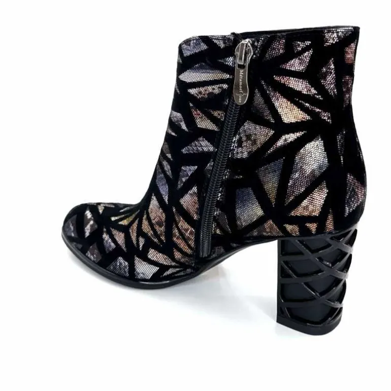 Elue Par Nous Bottines à Talons Métamorphose Saboteuse Textile NoirBrillant Multicolore MulticoloreNoir Cheap