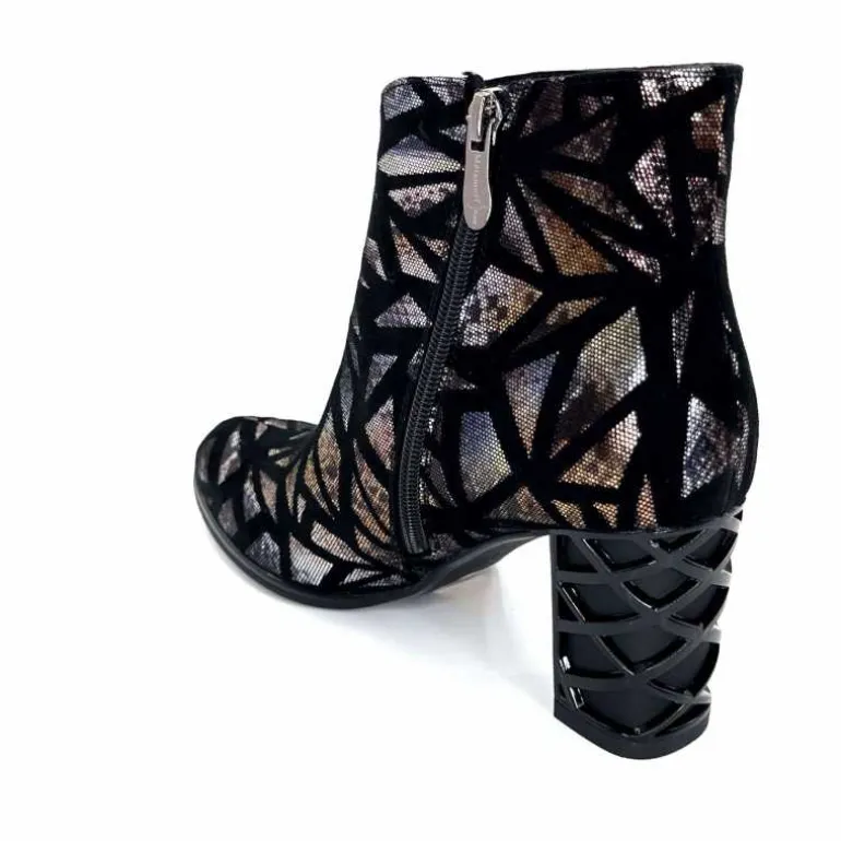 Elue Par Nous Bottines à Talons Métamorphose Saboteuse Textile NoirBrillant Multicolore MulticoloreNoir Cheap