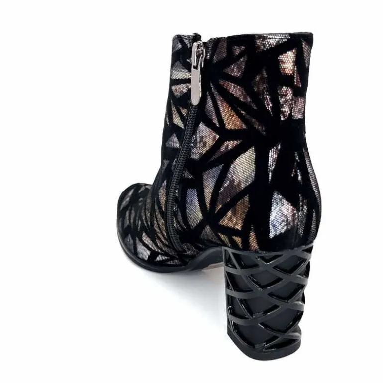 Elue Par Nous Bottines à Talons Métamorphose Saboteuse Textile NoirBrillant Multicolore MulticoloreNoir Cheap