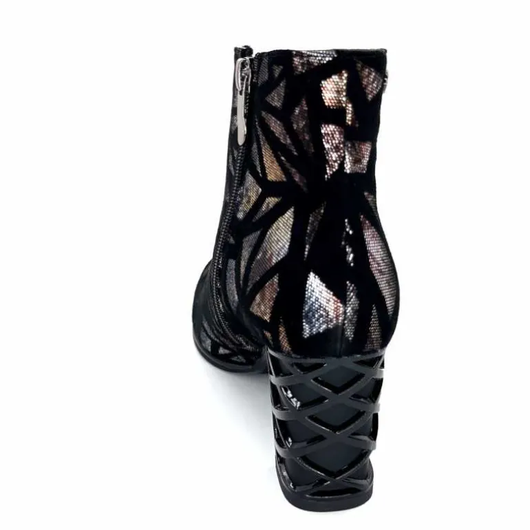 Elue Par Nous Bottines à Talons Métamorphose Saboteuse Textile NoirBrillant Multicolore MulticoloreNoir Cheap