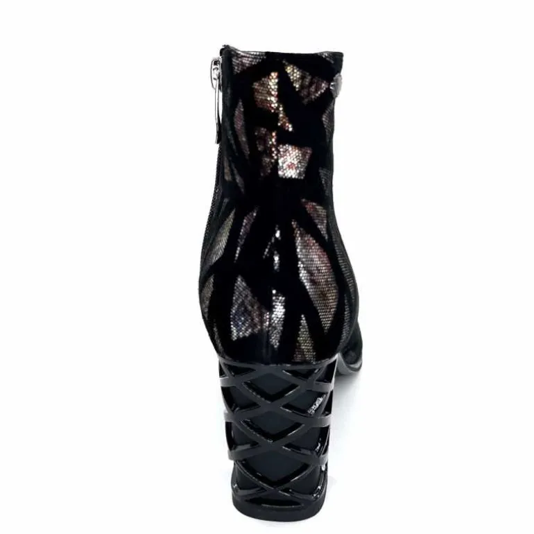 Elue Par Nous Bottines à Talons Métamorphose Saboteuse Textile NoirBrillant Multicolore MulticoloreNoir Cheap