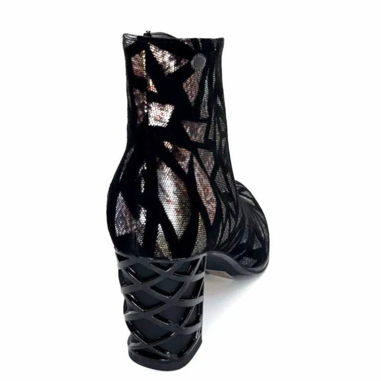 Elue Par Nous Bottines à Talons Métamorphose Saboteuse Textile NoirBrillant Multicolore MulticoloreNoir Cheap