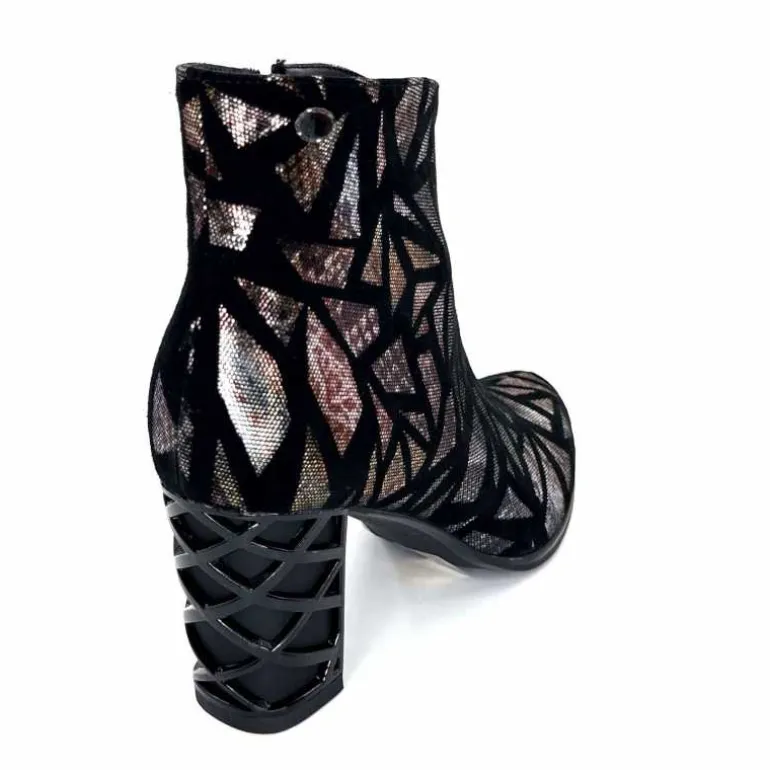 Elue Par Nous Bottines à Talons Métamorphose Saboteuse Textile NoirBrillant Multicolore MulticoloreNoir Cheap