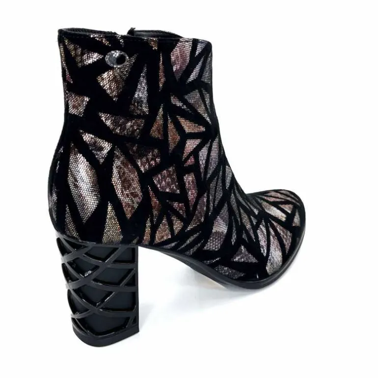 Elue Par Nous Bottines à Talons Métamorphose Saboteuse Textile NoirBrillant Multicolore MulticoloreNoir Cheap