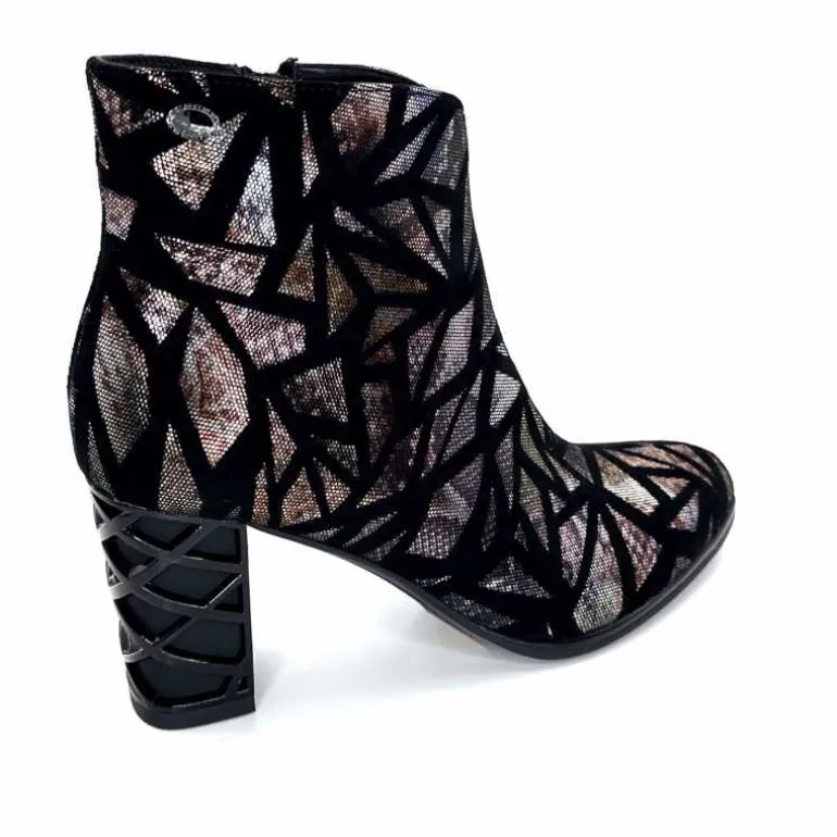 Elue Par Nous Bottines à Talons Métamorphose Saboteuse Textile NoirBrillant Multicolore MulticoloreNoir Cheap