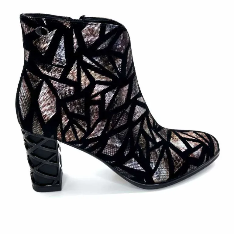 Elue Par Nous Bottines à Talons Métamorphose Saboteuse Textile NoirBrillant Multicolore MulticoloreNoir Cheap