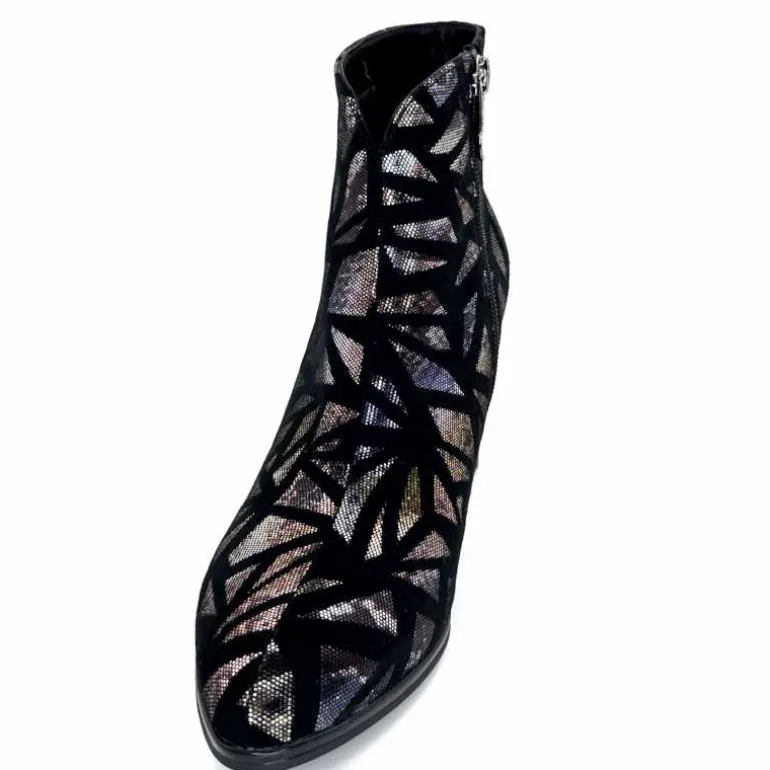 Elue Par Nous Bottines à Talons Métamorphose Saboteuse Textile NoirBrillant Multicolore MulticoloreNoir Cheap