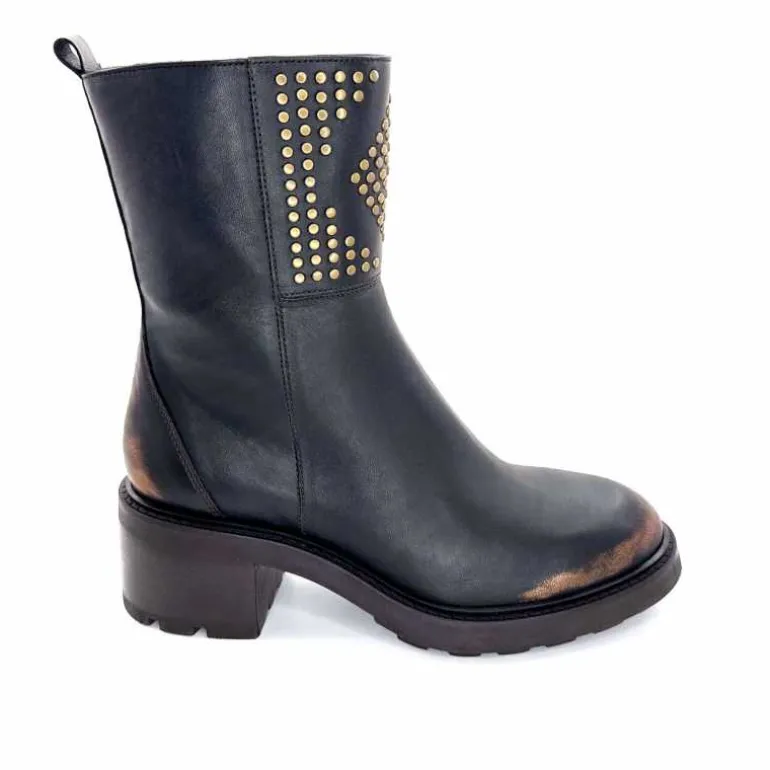 Softwaves Bottines à Talons 9.01.01/006 Cuir Métal Bronze Flash Sale