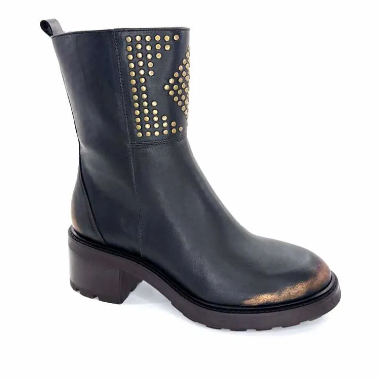 Softwaves Bottines à Talons 9.01.01/006 Cuir Métal Bronze Flash Sale