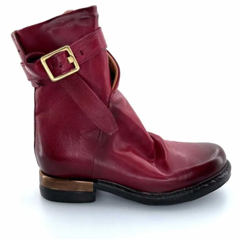 AS 98 Bottines AS98 B80213 Cuir Rubis Rouge Shop