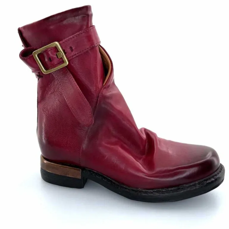 AS 98 Bottines AS98 B80213 Cuir Rubis Rouge Shop
