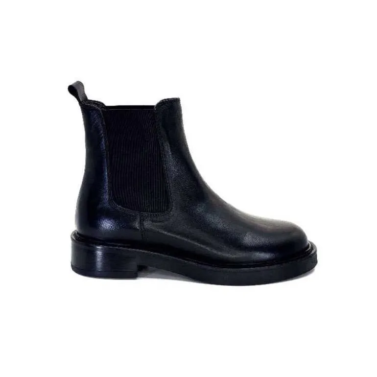 398-ivoire Bottines Chelsea Ivoire 4989 Alexis Cuir Noir New