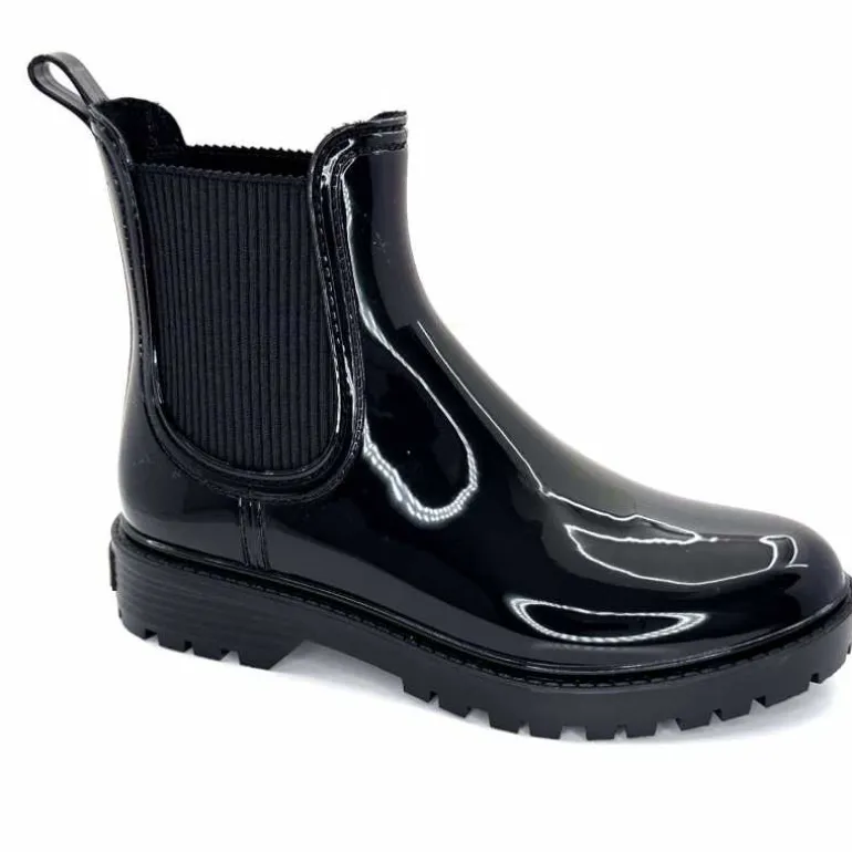 Toni Pons Bottines De Pluie Cavan Vernis Noir Cheap