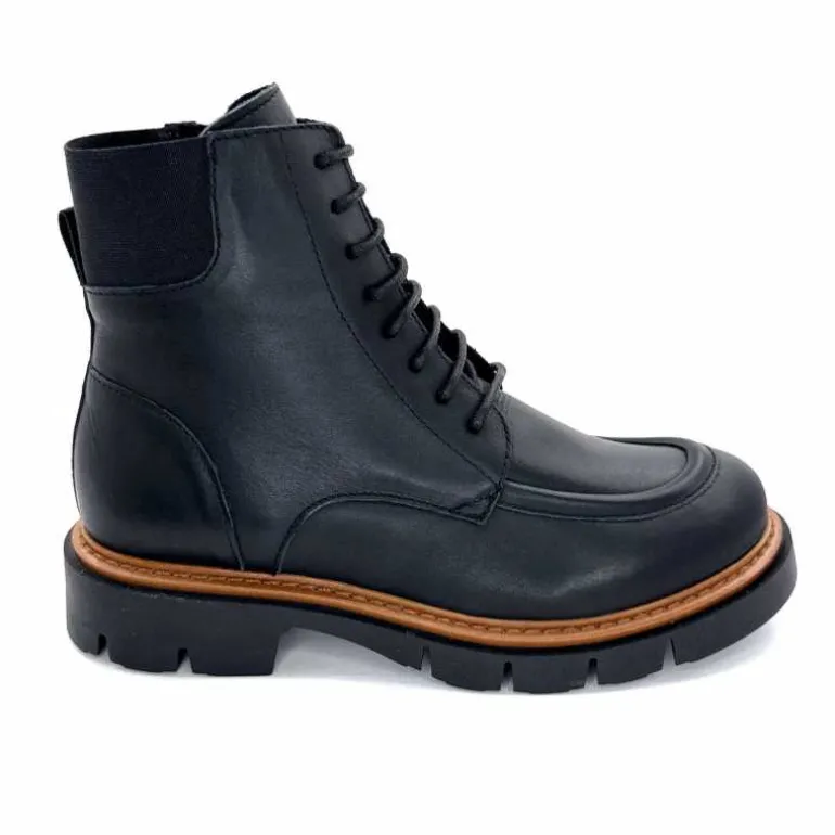 Ivoire0351a Bottines Derby Ivoire 2546056 Cuir Noir Discount