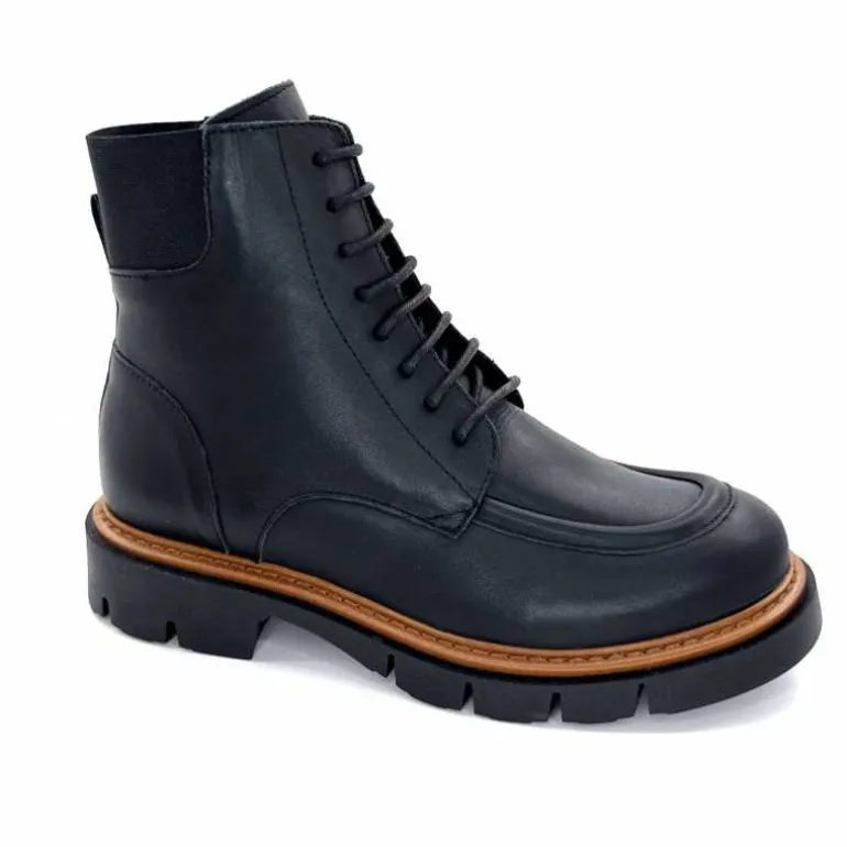 Ivoire0351a Bottines Derby Ivoire 2546056 Cuir Noir Discount