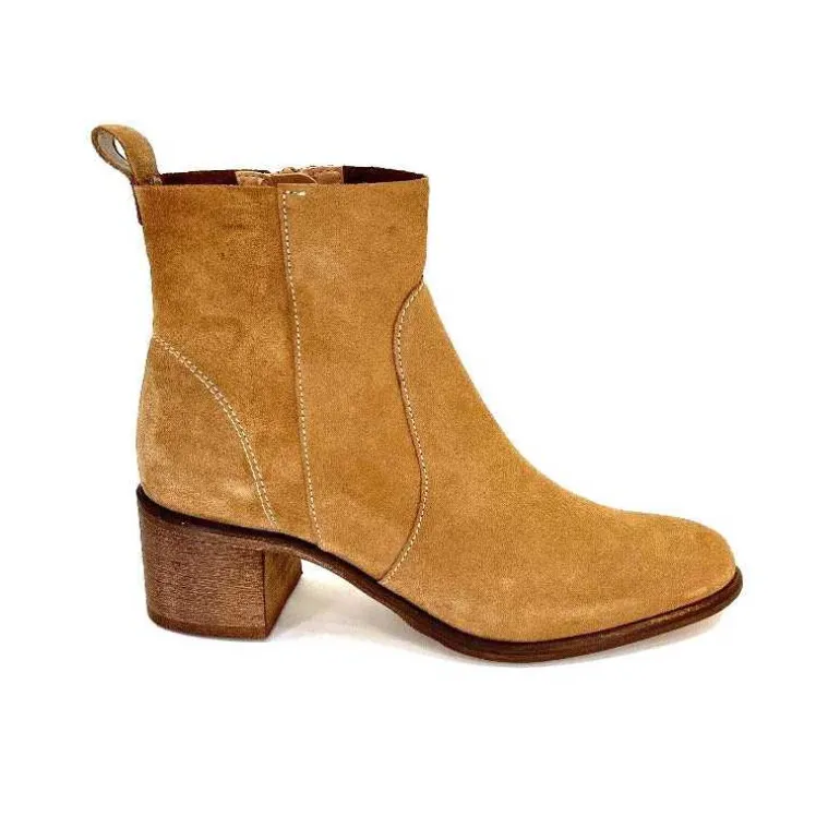 Ivoire0104a Bottines Eté Ivoire A53368 Daim Tan Camel New