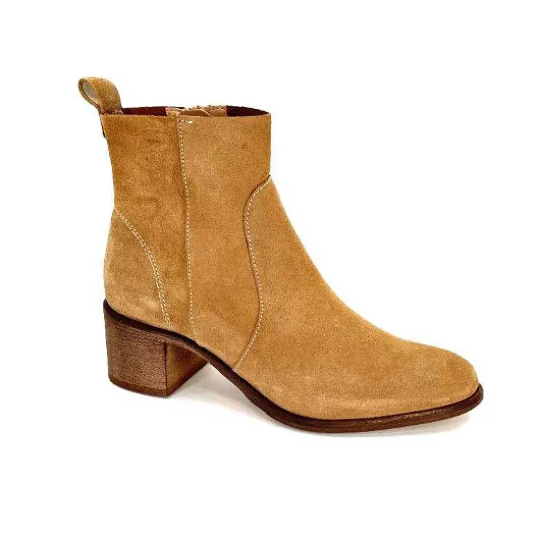Ivoire0104a Bottines Eté Ivoire A53368 Daim Tan Camel New