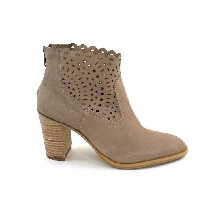 Myma Bottines Eté 7750 Chèvre Velour Taupe Outlet