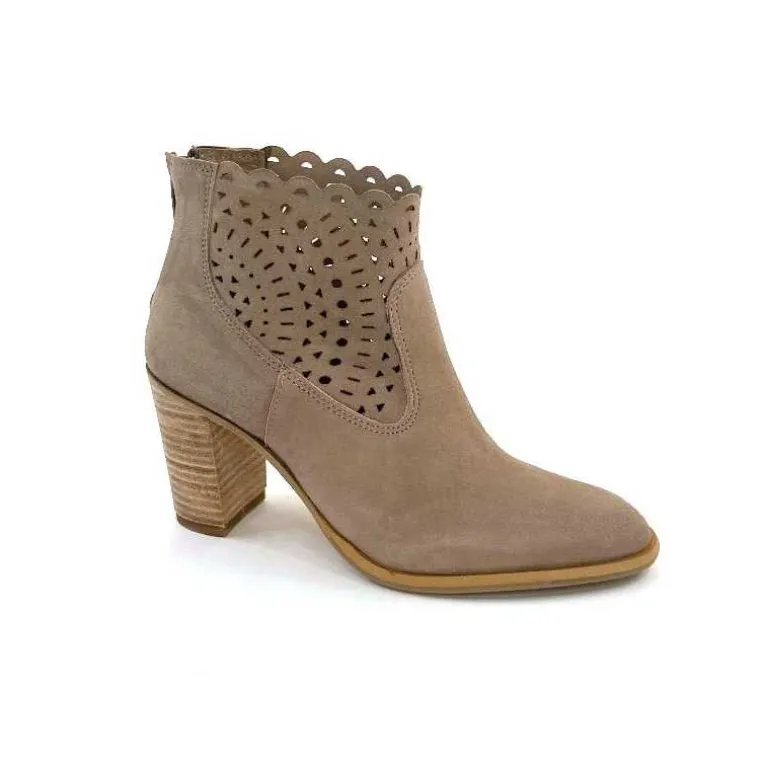 Myma Bottines Eté 7750 Chèvre Velour Taupe Outlet