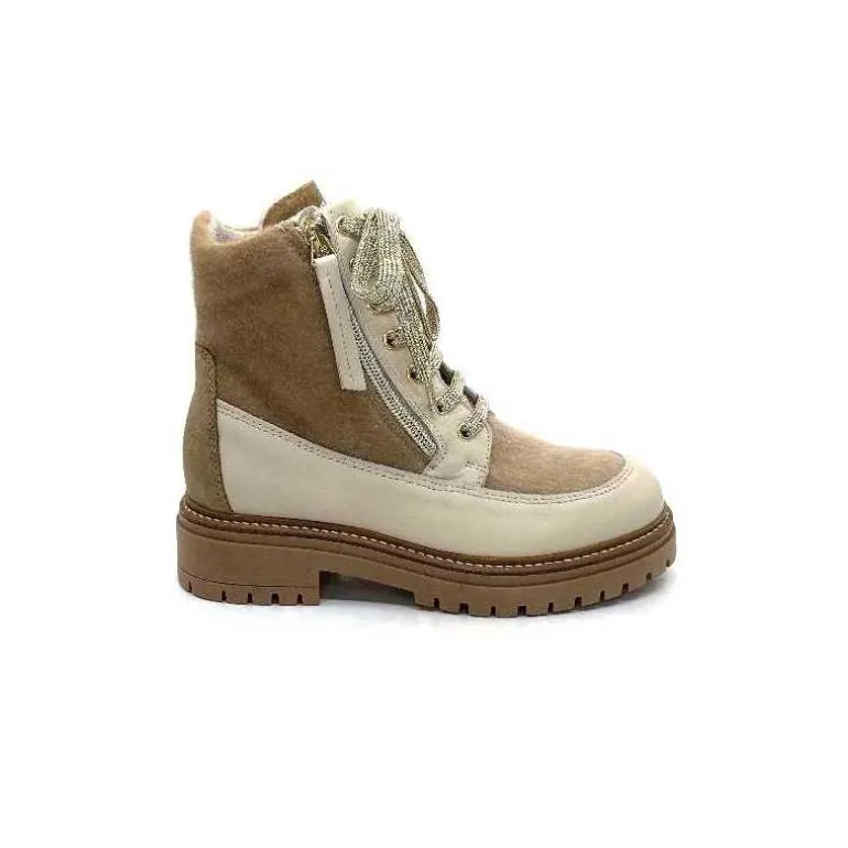 Elena Bottines Fourrées 37339 Cuir Crème Beige Best Sale