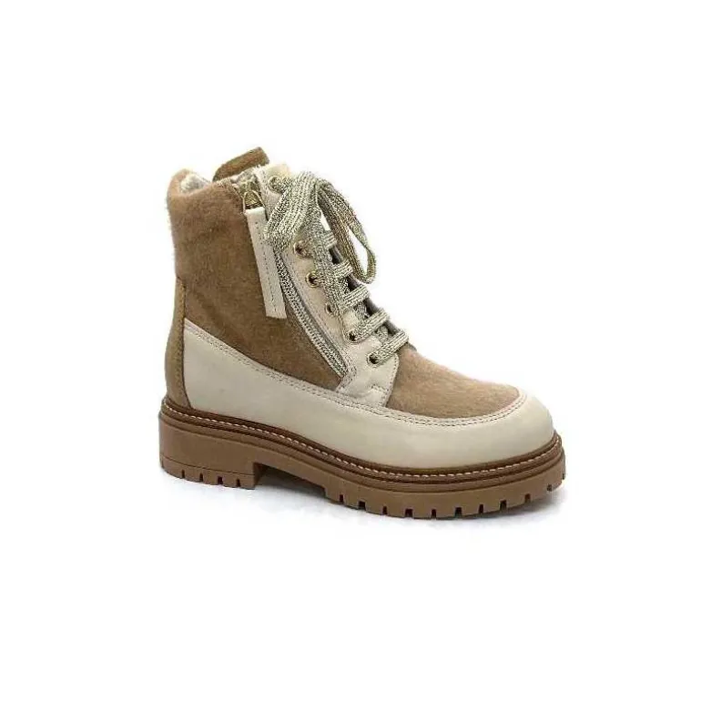 Elena Bottines Fourrées 37339 Cuir Crème Beige Best Sale