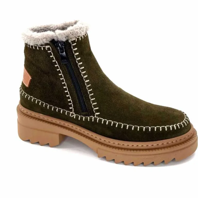 gemilli sarl - hooper Bottines Fourrées Hooper Melen Daim Kaki Discount