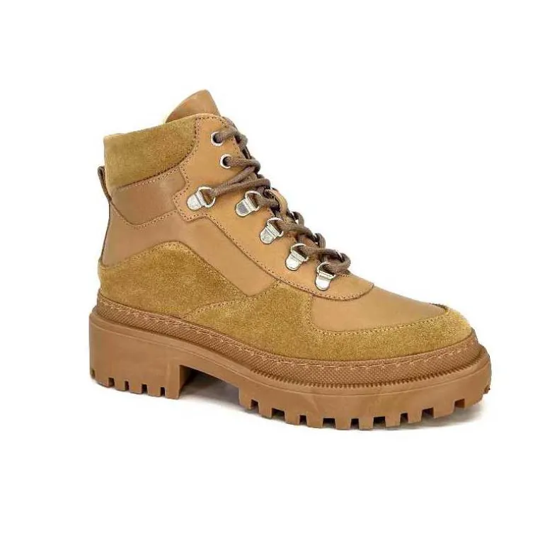 Ivoire0209b Bottines Fourrées Ivoire 12301 Cuir Daim Taupe Sale