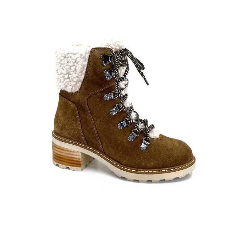 Ivoire-354 Bottines Fourrées Mouton Ivoire 109371 Daim Camel Best Sale