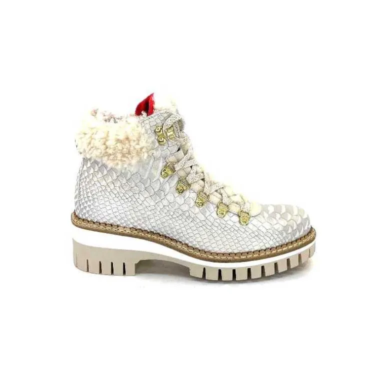 new italia Bottines Fourrées 2415464 Cuir Perla &amp; Doré Blanc Online