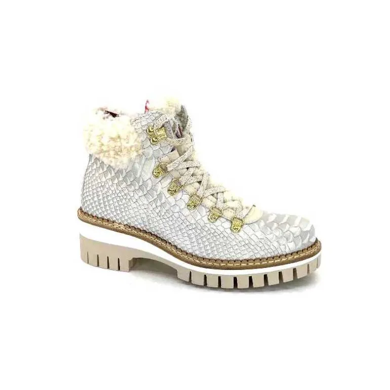 new italia Bottines Fourrées 2415464 Cuir Perla &amp; Doré Blanc Online