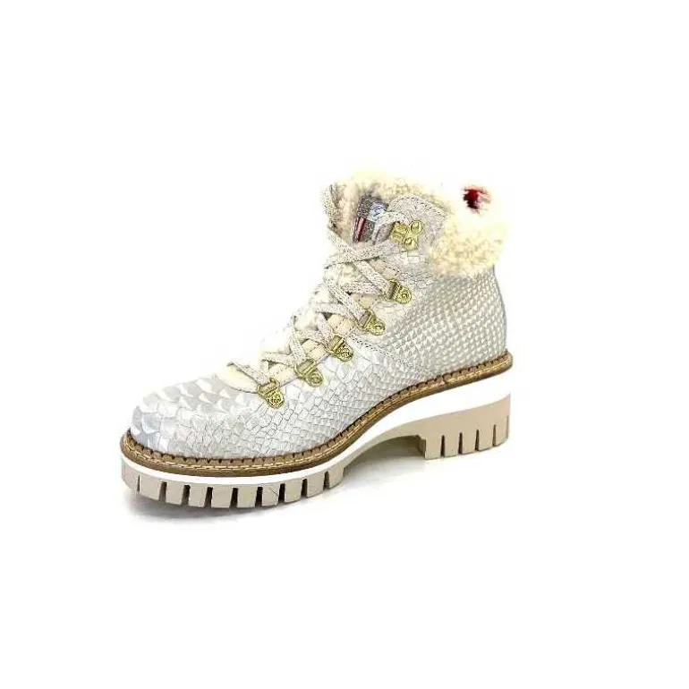 new italia Bottines Fourrées 2415464 Cuir Perla &amp; Doré Blanc Online